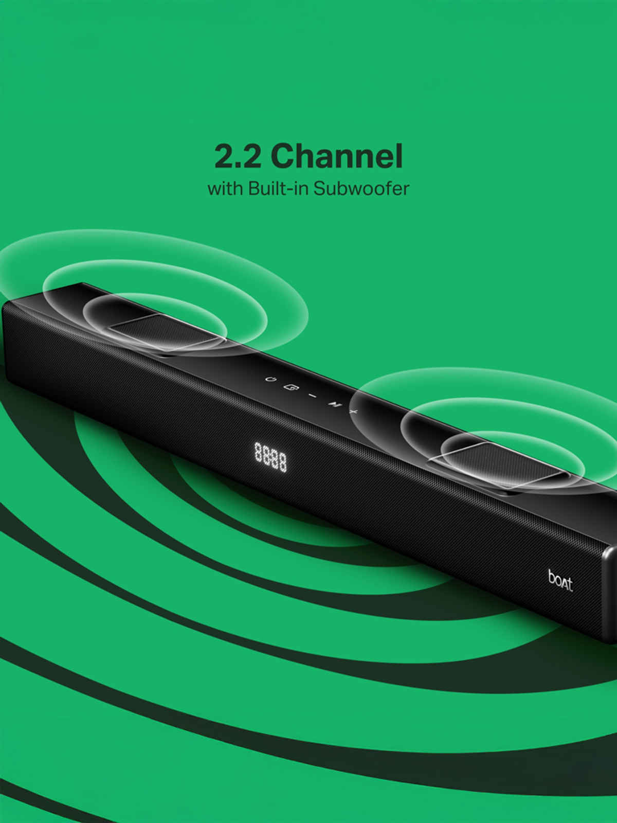 boAt Aavante 2.2 800, 80W Signature Sound, 2.2 CH Built in Subwoofer, Touch Controls| Premium Black