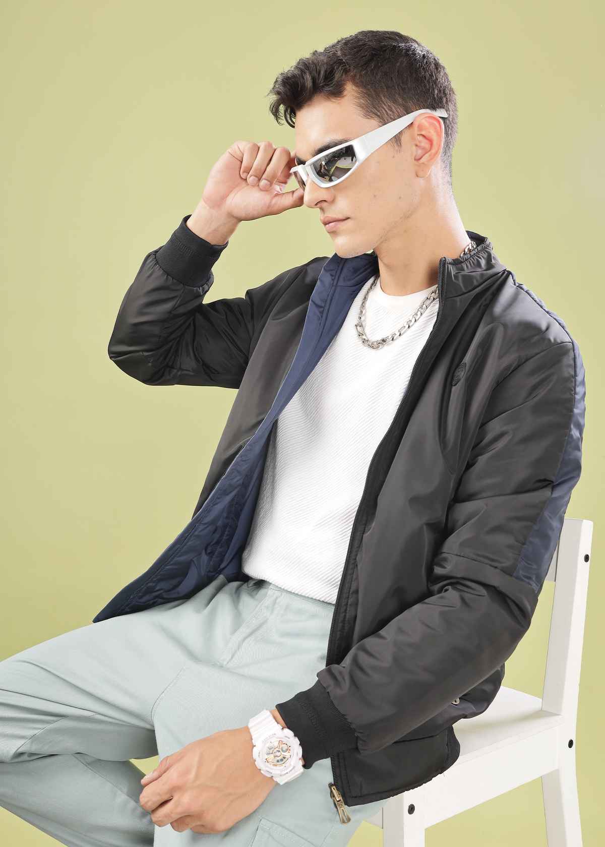 Dollar Jacket For Men - Casual Zipper Bomber For Winter | MAMWJ 905 | Black | M