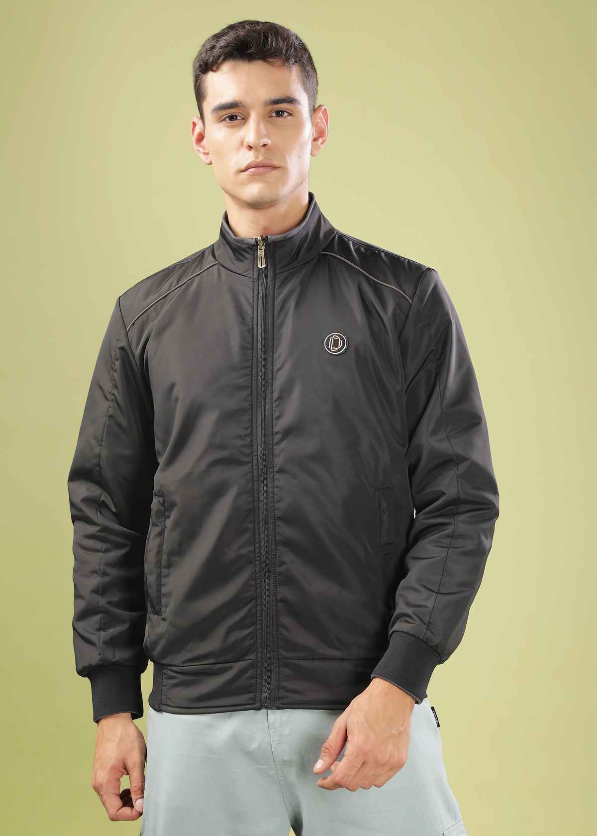 Dollar Jacket For Men - Casual Zipper Bomber For Winter | Mamwj 903 Black | S