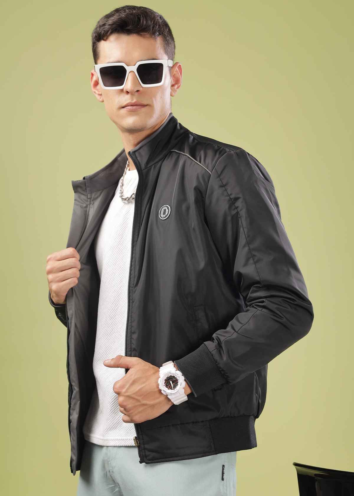 Dollar Jacket For Men - Casual Zipper Bomber For Winter | Mamwj 903 Black | S