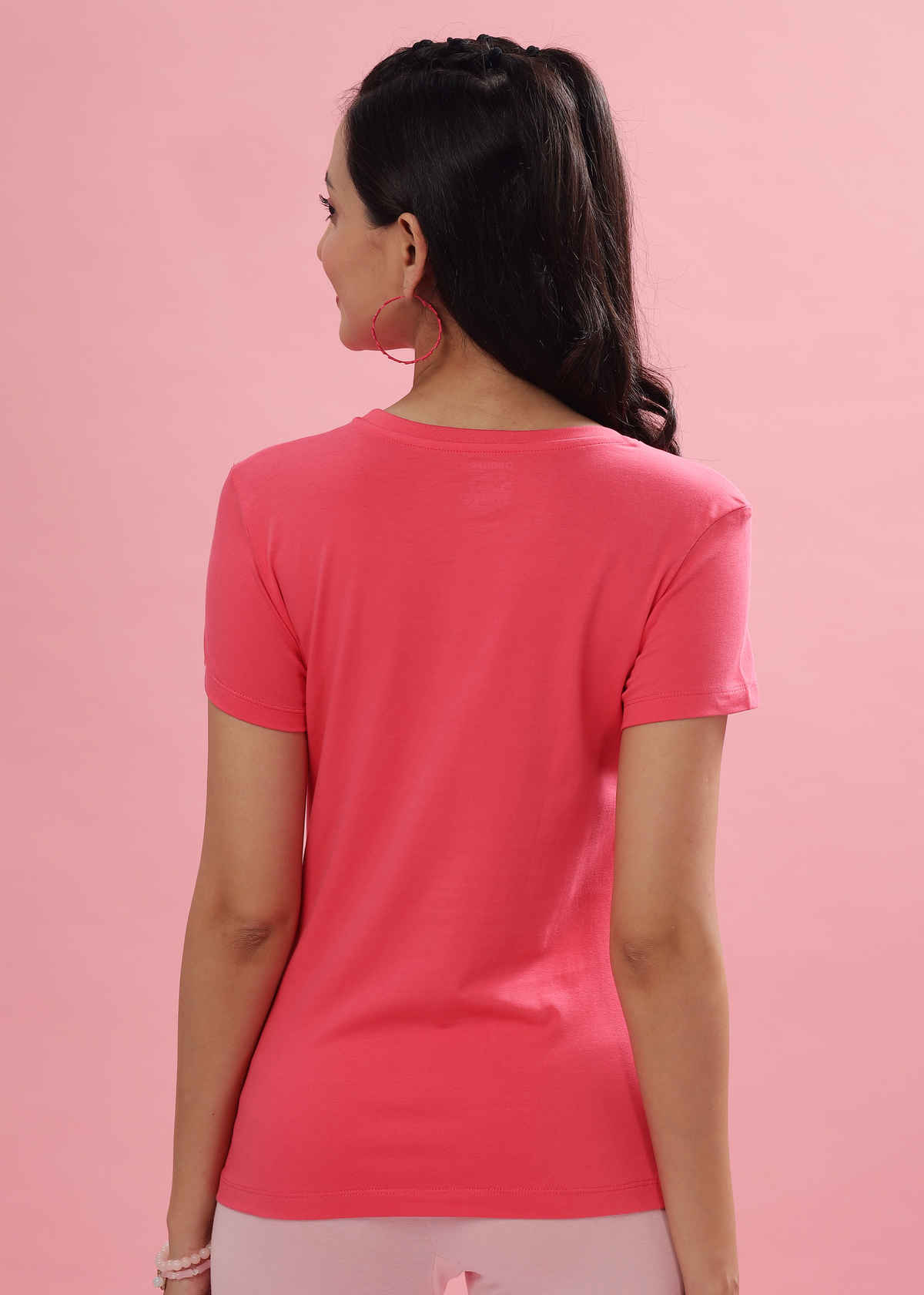 Dollar Women's Summer Soft & Warm Solid T-Shirt | T-Shirt | AWCN-821 | Pink | M