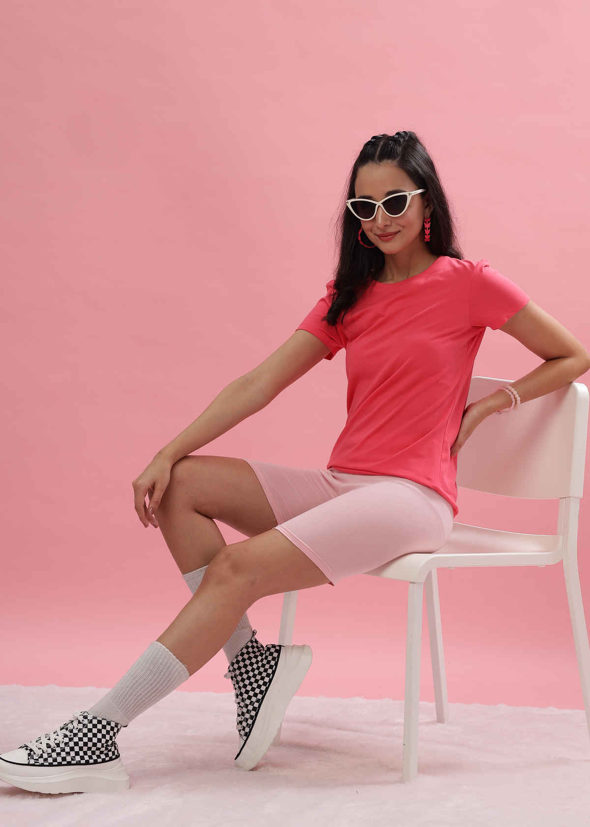 Dollar Women's Summer Soft & Warm Solid T-Shirt | T-Shirt | AWCN-821 | Pink | M