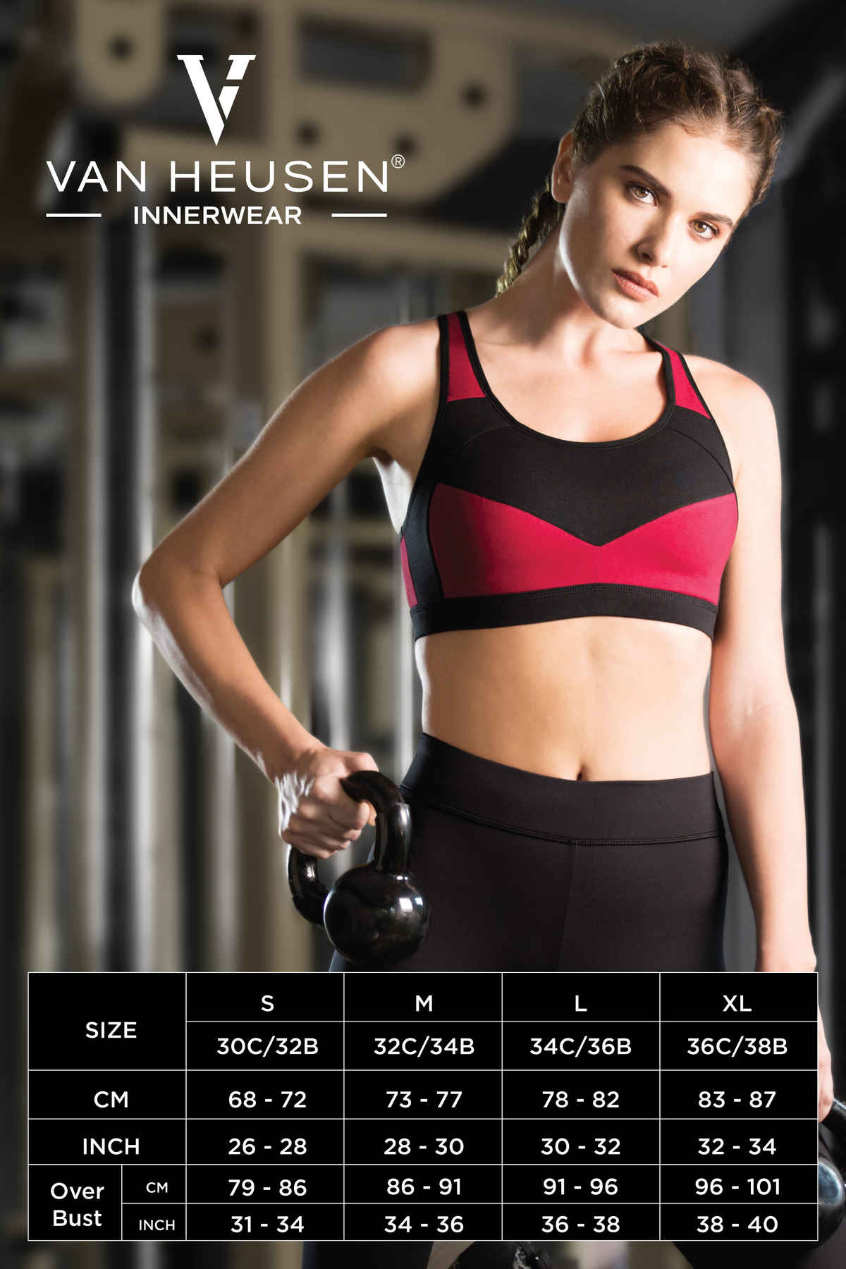 Van Heusen Proactive Women Black Colour Blocked Anti Bacterial Wireless Racerback Sports Bra |M