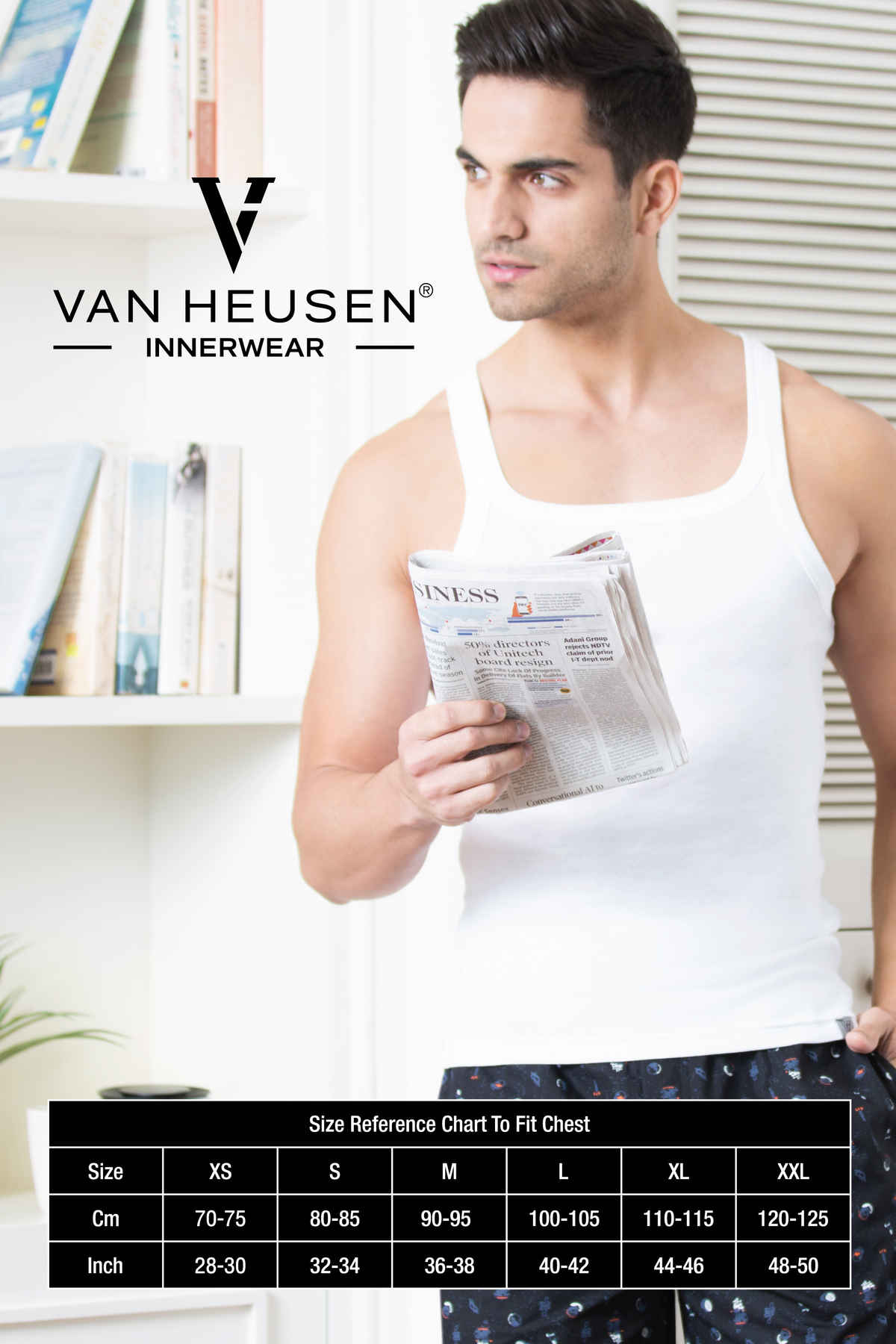 Van Heusen Men Pack Of 2 Moisture Activated & Super Soft Cool It Vest |White-L
