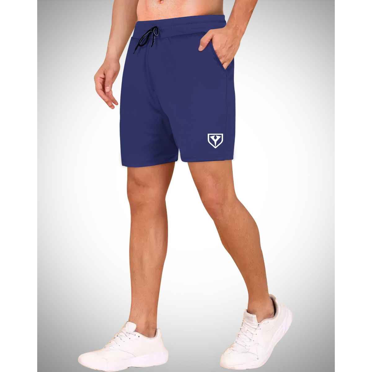 Yazole Men's Sports Shorts | YZ - 02 | Navy Blue - S