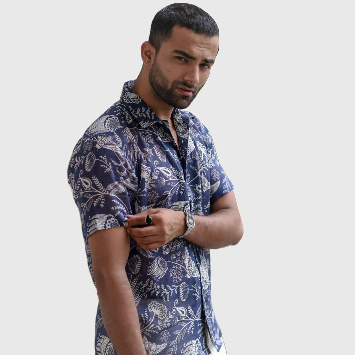 Suta Men's Cotton Shirt | Blue - L