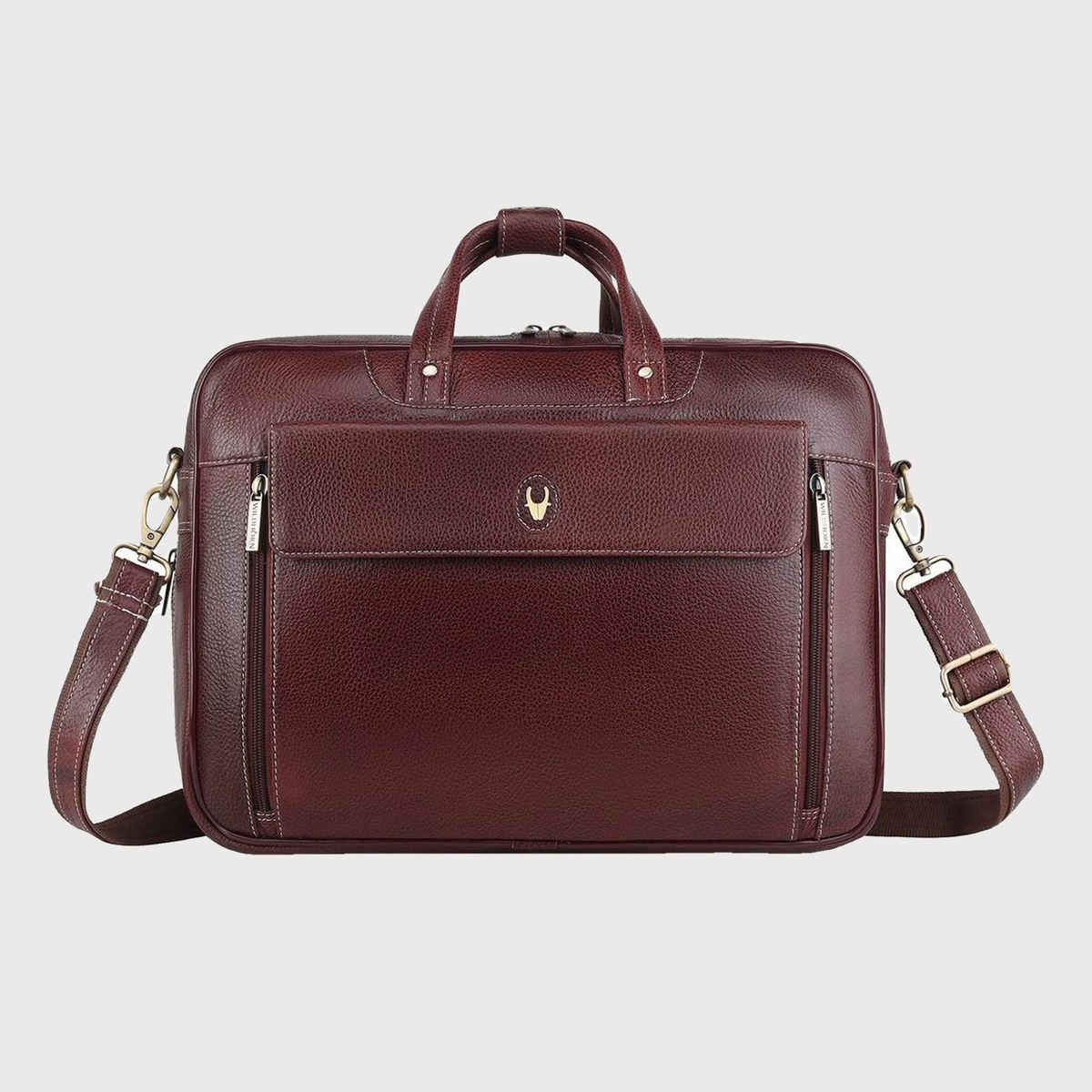 Wildhorn Men'S Leather Wallet | Black - One Size (1pc) & Wildhorn Men'S Solid Leather 25 L Laptop Bag | Maroon - 15.6 Inches (1pc) Combo