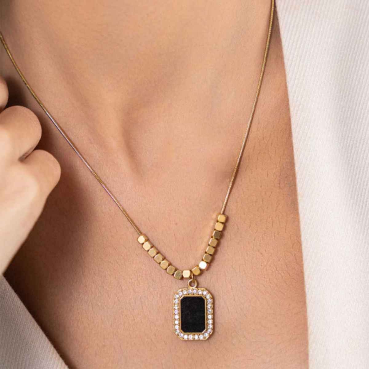 ZAISHA 18K Gold Plated Clavicle Gemstone Bar Necklace | Birthday | Anniversary | Valentines gift