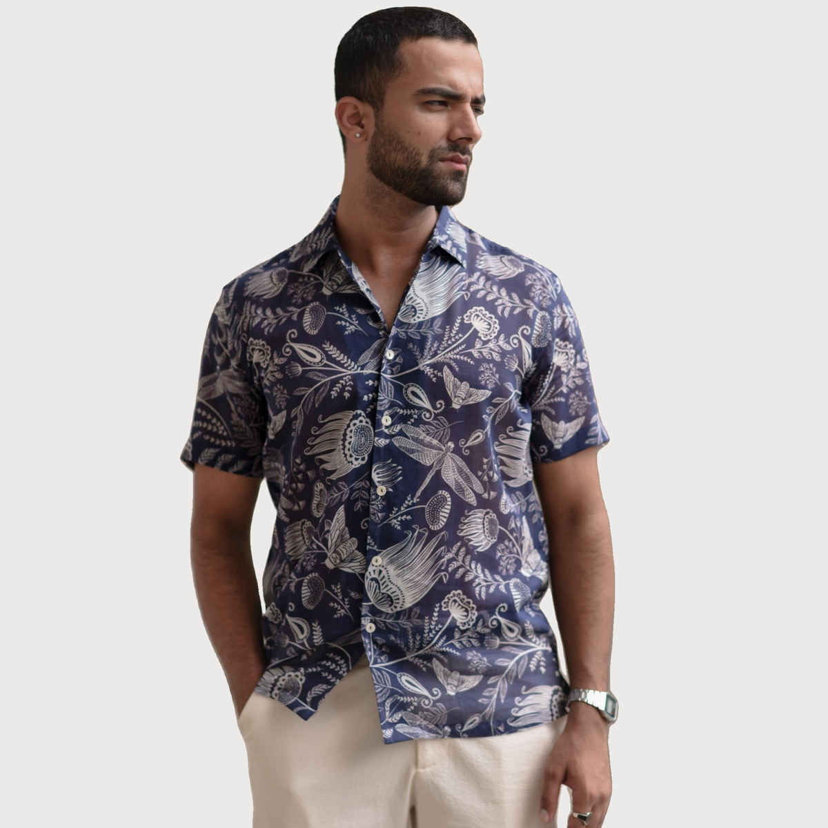 Suta Men's Cotton Shirt | Blue - L