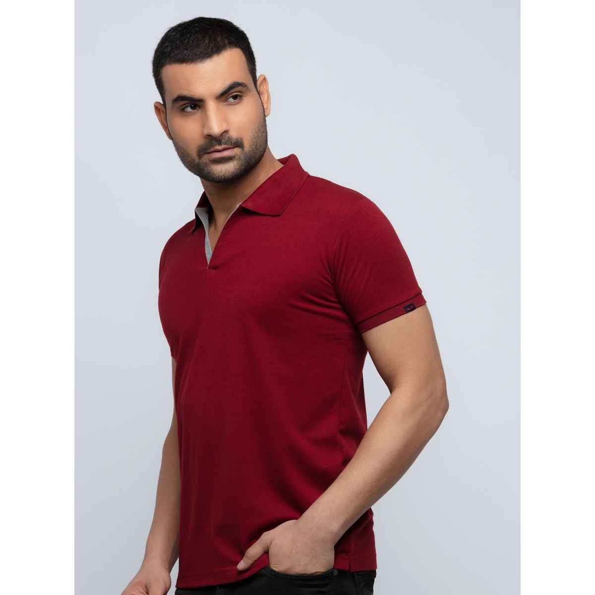 Status Quo Men Polo T-shirt - Ruby Wine | Slim Fit | M