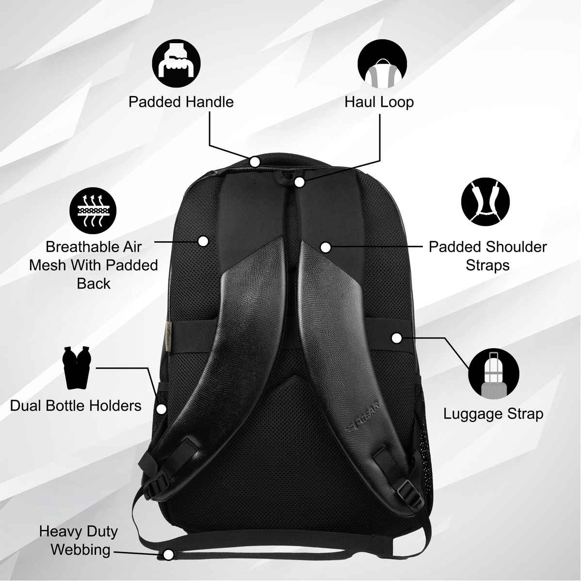 F Gear Unisex Solid Vegan Leather 30 L Laptop Backpack | Black