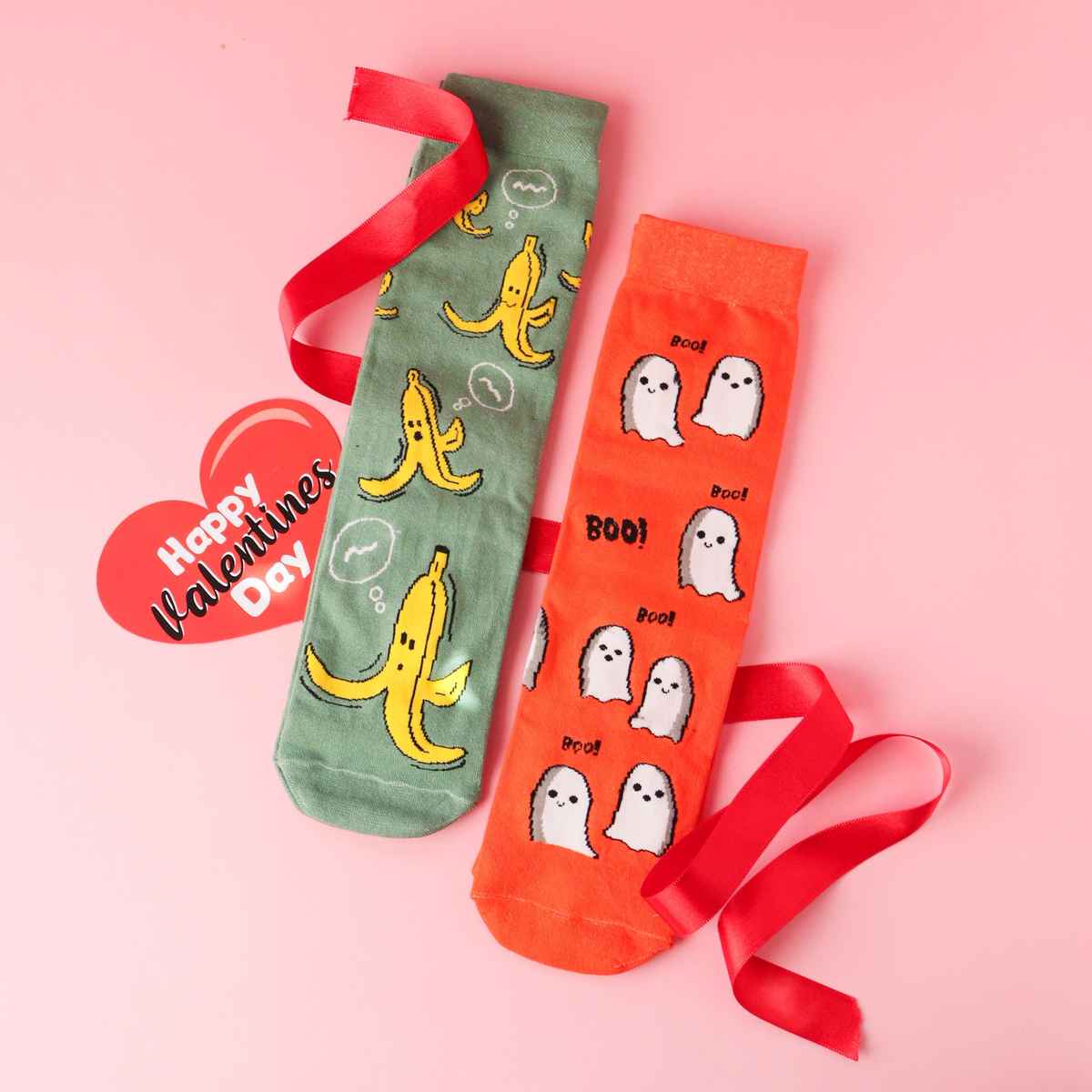 Thela Gaadi Unisex 78% Cotton, 17% Spandex, and 5% Elastic Socks | Olive and Orange - Free Size