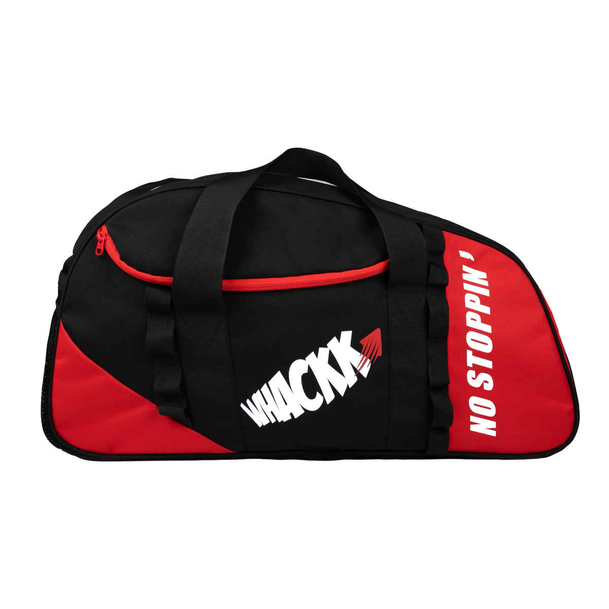 Whackk Unisex Solid Polyester 32 L Web Handle Duffle Bag | Black and Red