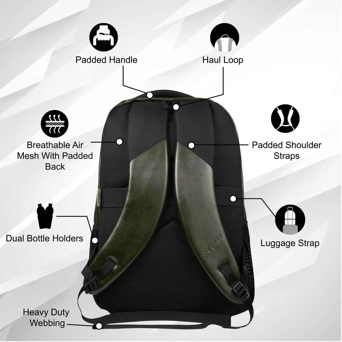 F Gear Unisex Textured Vegan Leather 26 L Laptop Backpack | Green