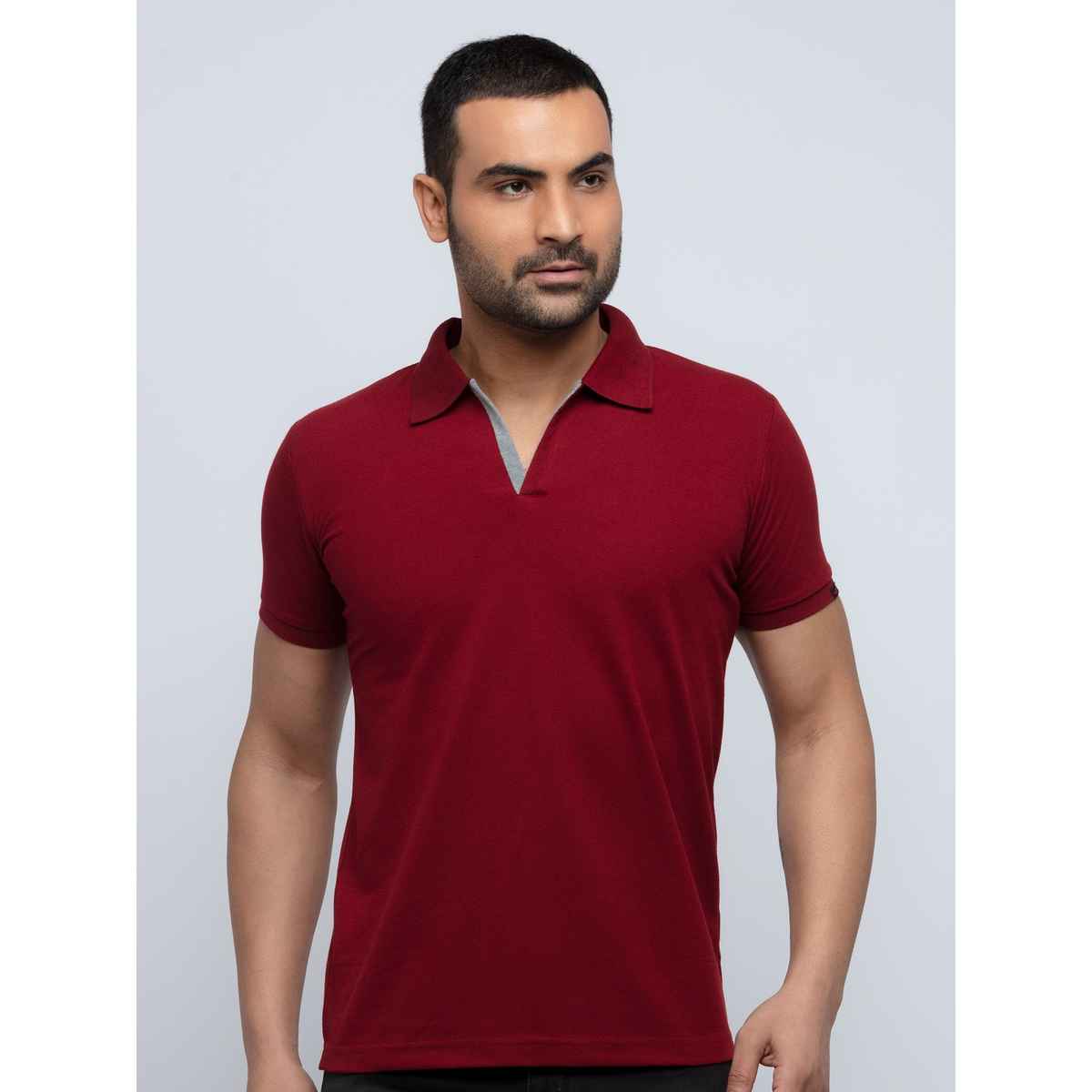 Status Quo Men Polo T-shirt - Ruby Wine | Slim Fit | M