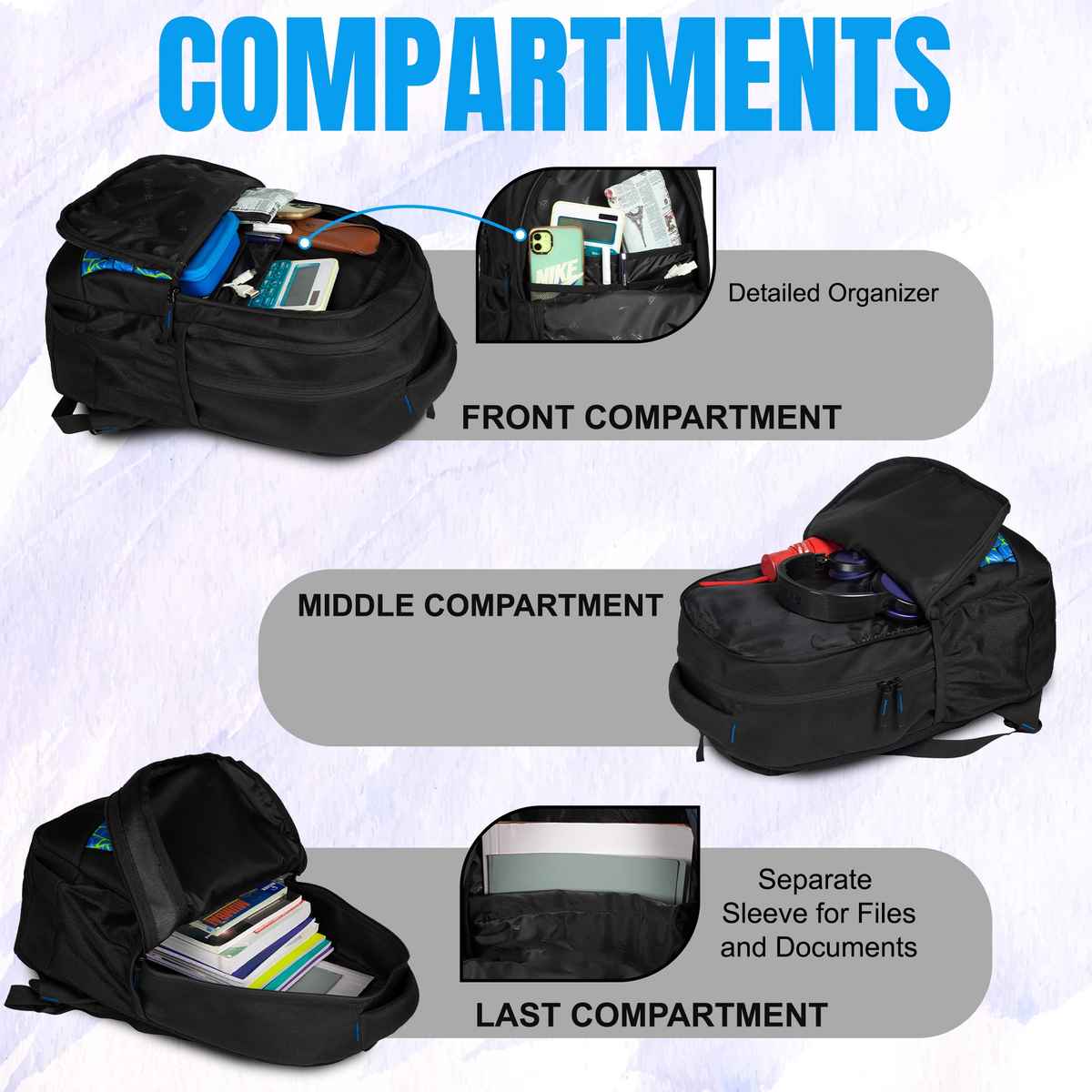 F Gear Unisex Polyester 34 L Laptop Backpack | Blue