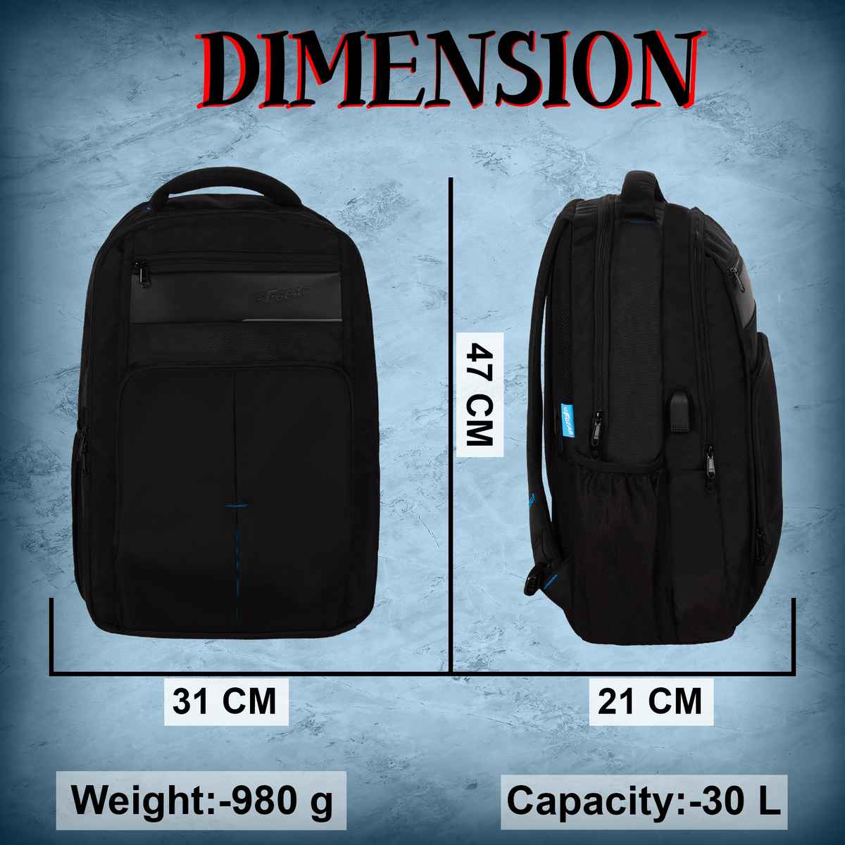 F Gear Unisex Solid Polyester 30 L Laptop Backpack | Black - One Size