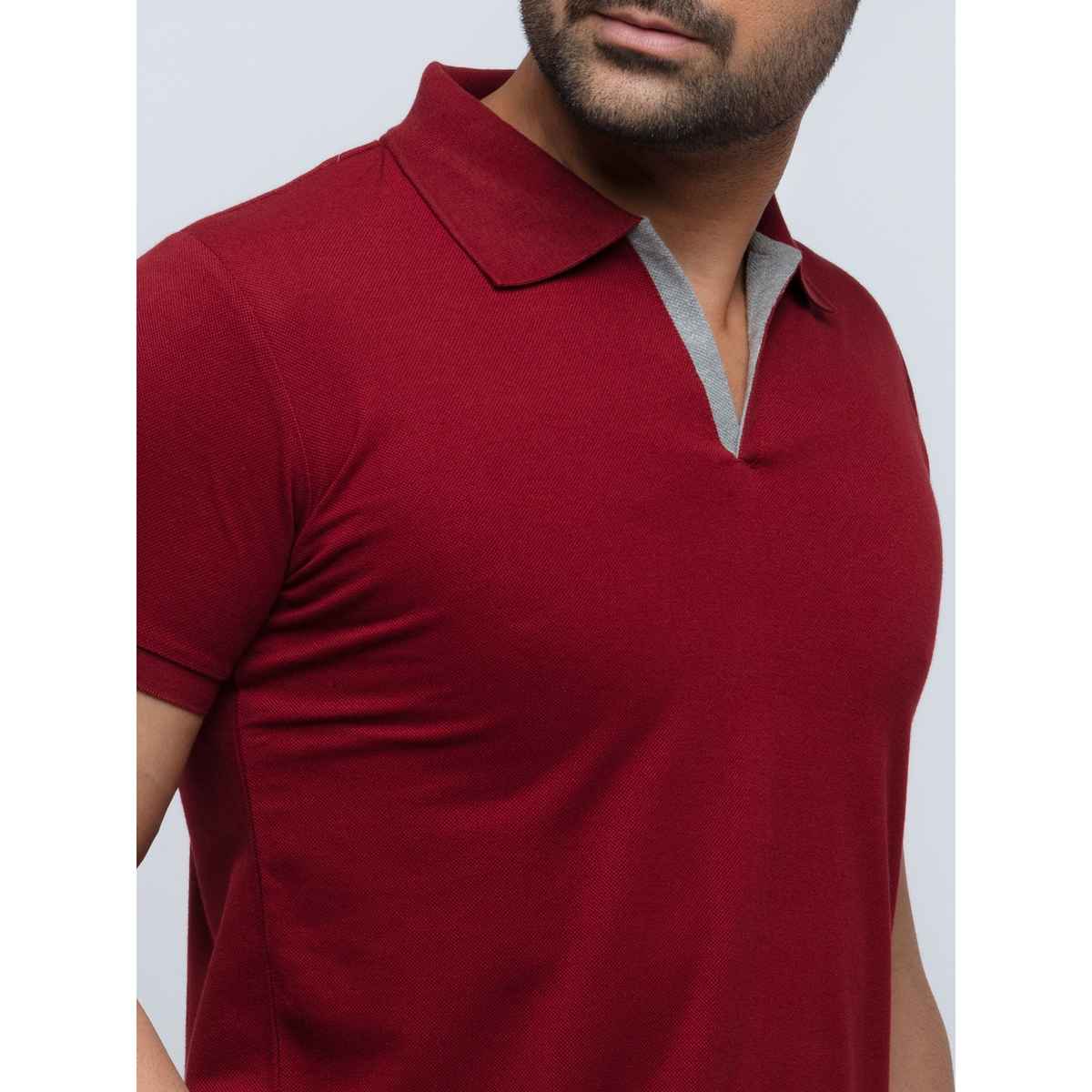 Status Quo Men Polo T-shirt - Ruby Wine | Slim Fit | M