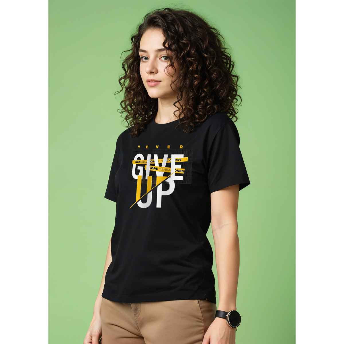 Smartees Women's Printed T-shirt | Black - M
