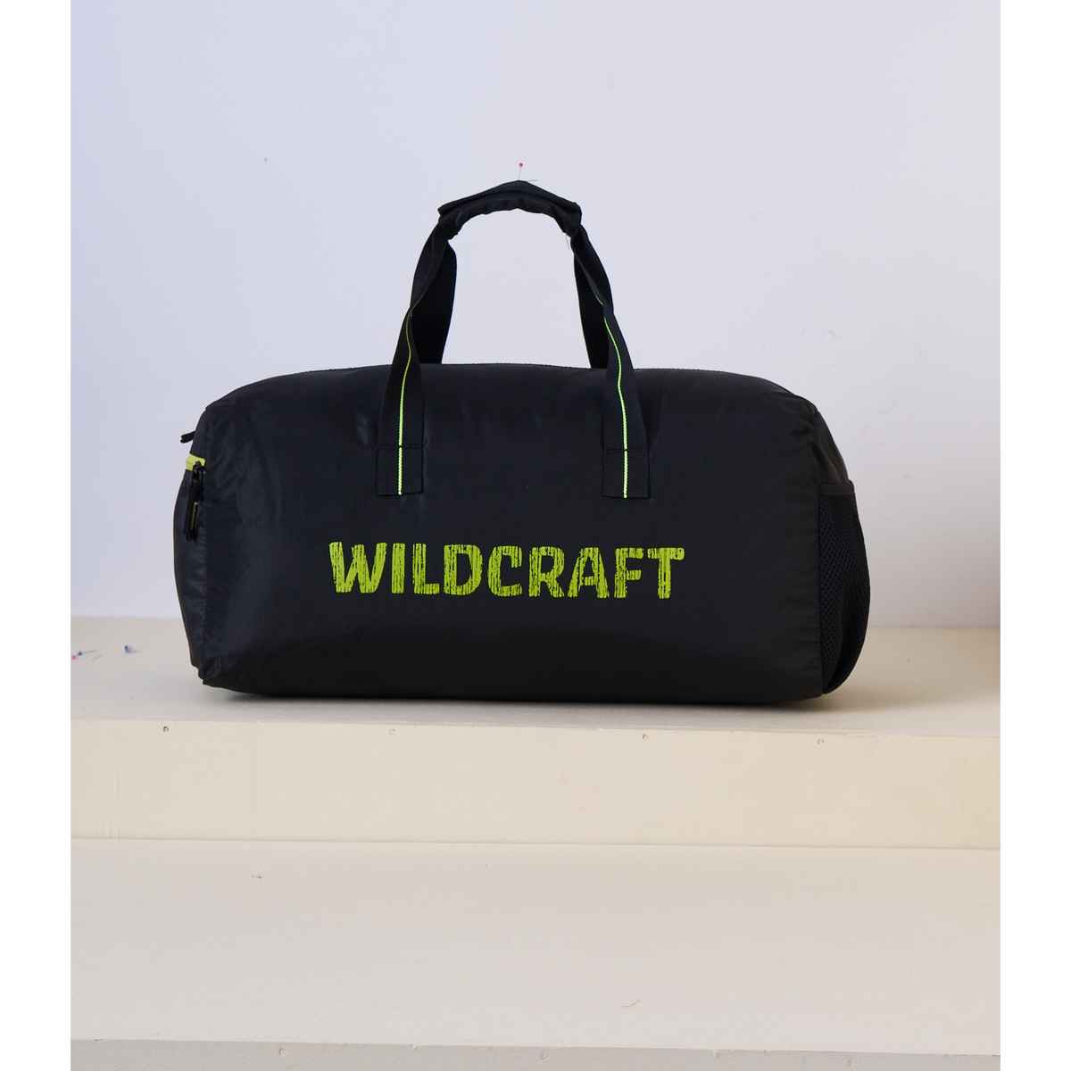 Wildcraft Unisex Solid Polyester 25 L Duffle Bag | Black and Yellow