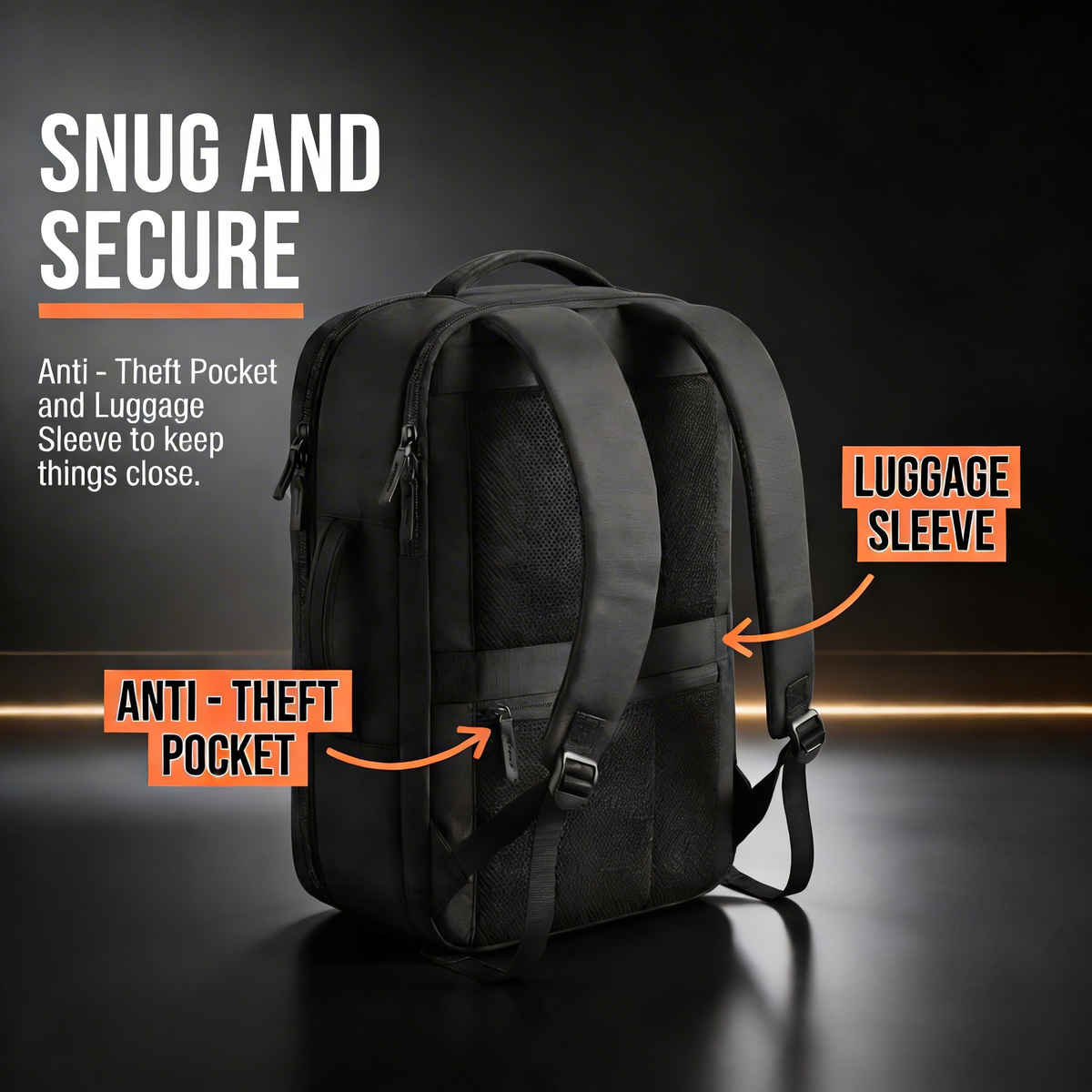 Lunar's Headpro 45L Laptop Backpack | Water Resistant | Anti-Theft | Office | Travel | School Bag