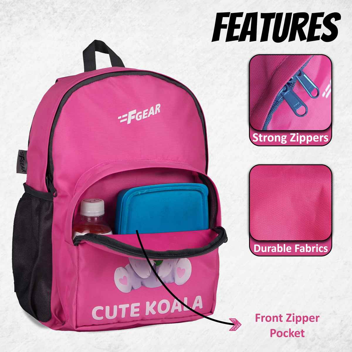 F Gear Unisex Polyester 16 L Backpack | Pink