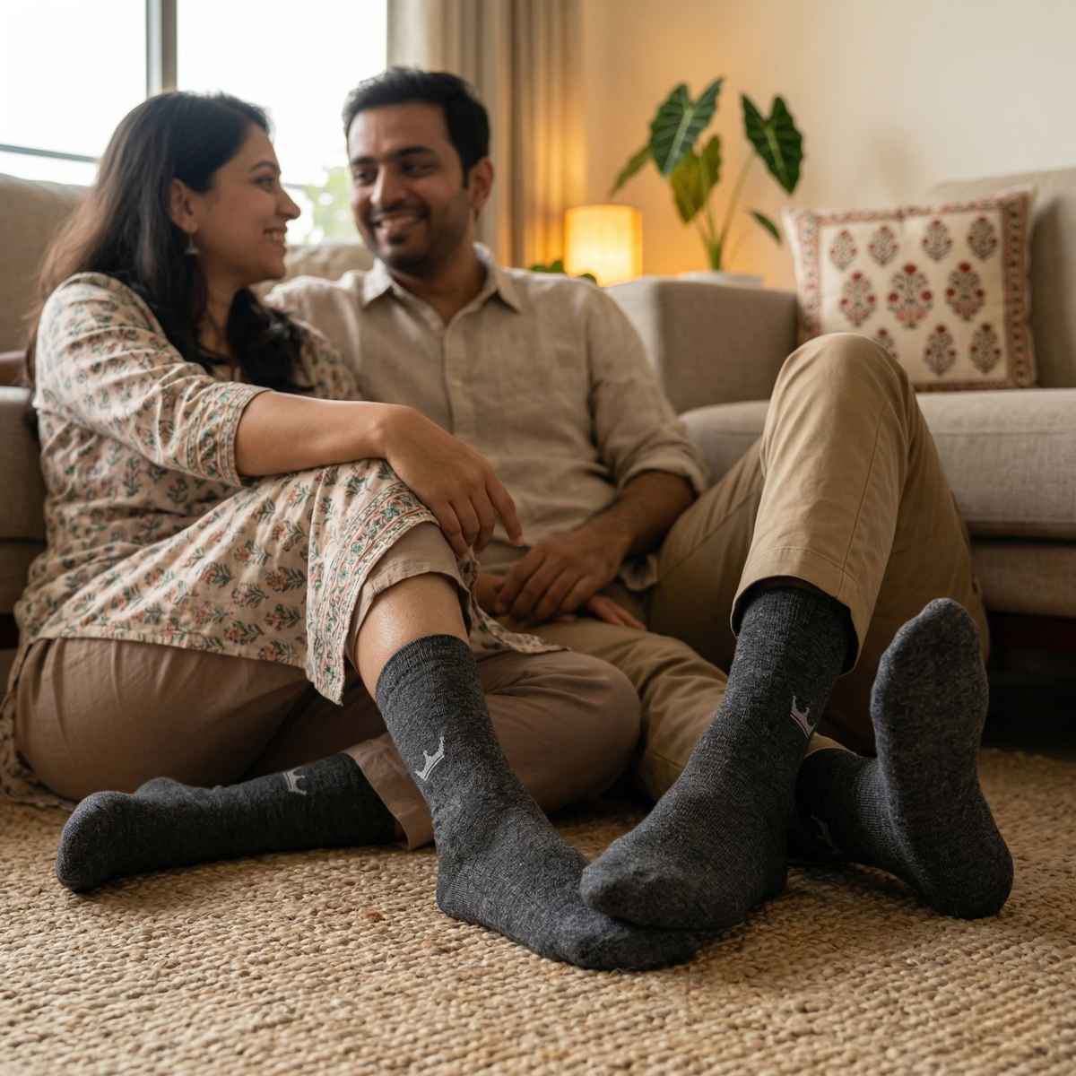 Royal Mart Unisex Wool Calf Length Socks | Black - Free Size