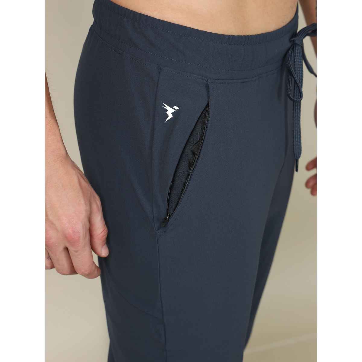 Technosport Men Poly Solid Relax Fit Sports Trackpants with DURACOOL+ | Carbon Grey | M