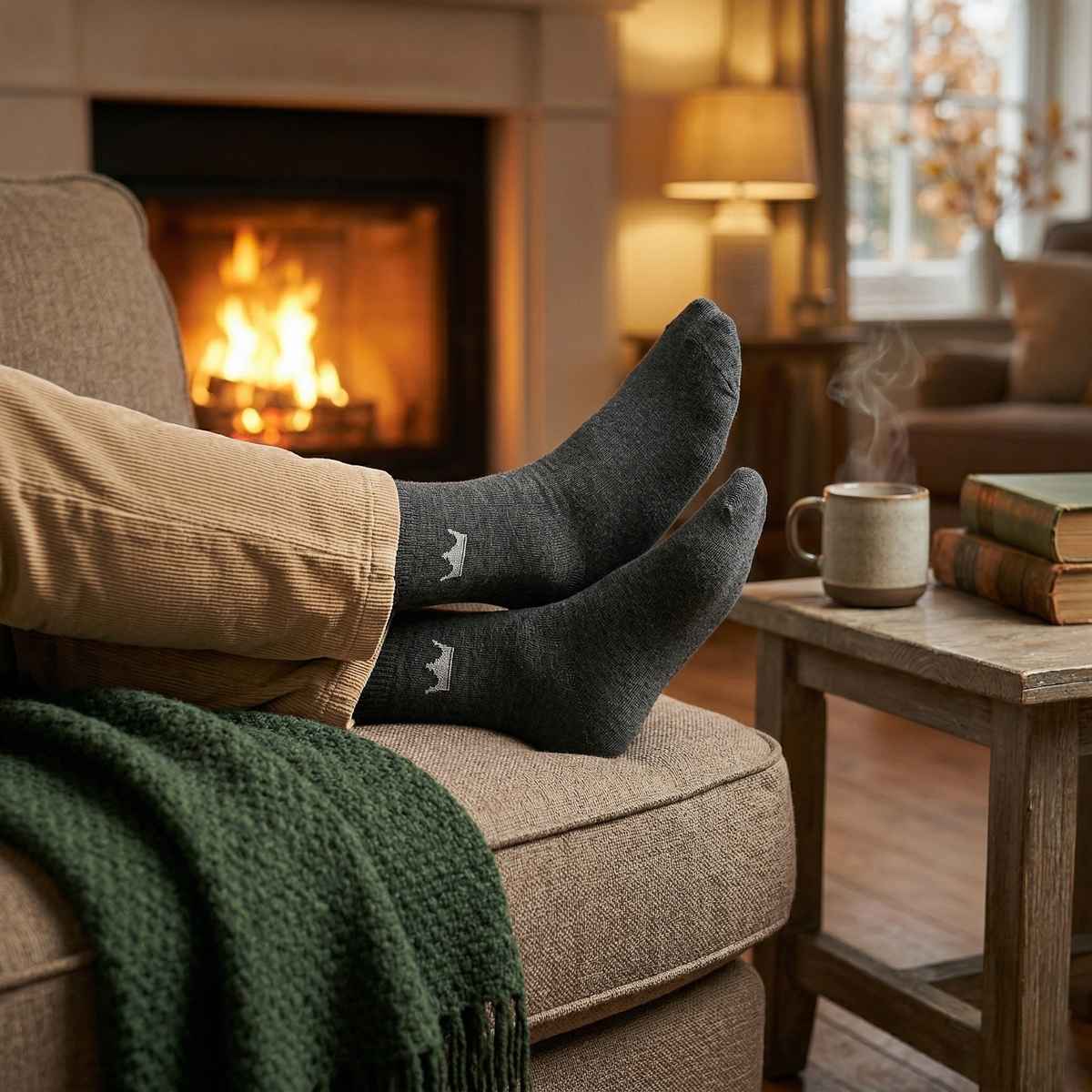 Royal Mart Unisex Wool Calf Length Socks | Black - Free Size