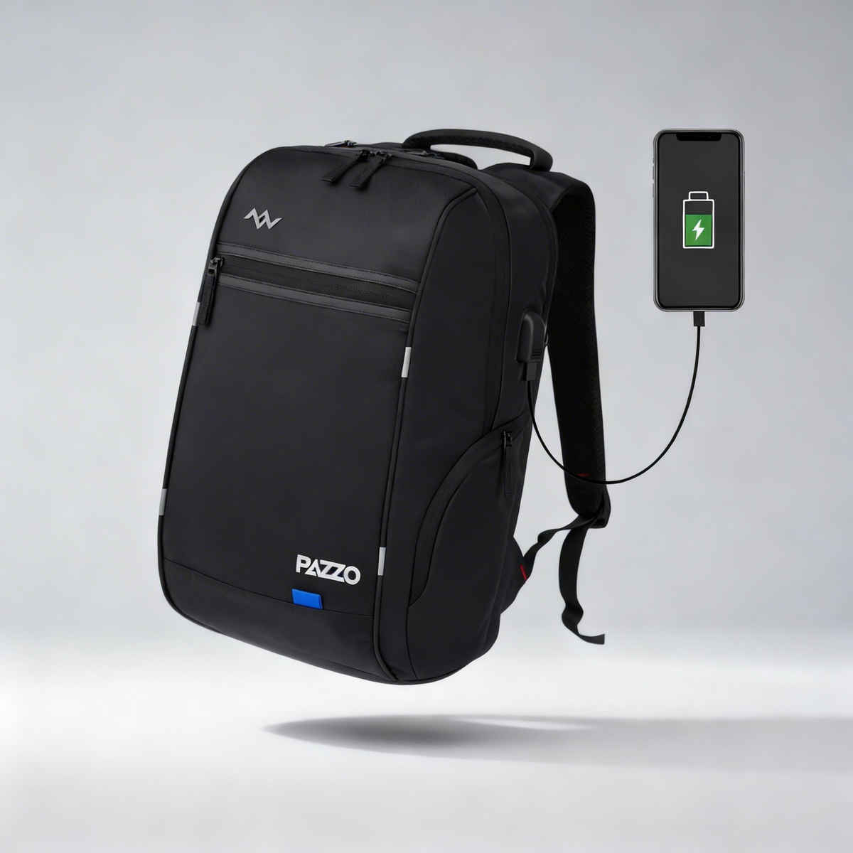 Lunar's Unisex Anti Theft Office Laptop Backpack with USB Charging Slot | Black - 15.6 inch