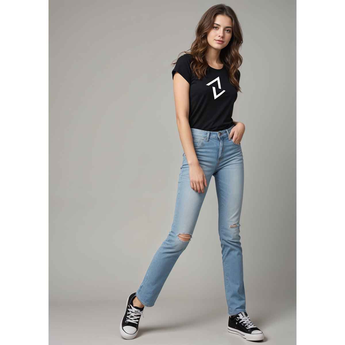 Smartees Women's Printed T-shirt | Black - M