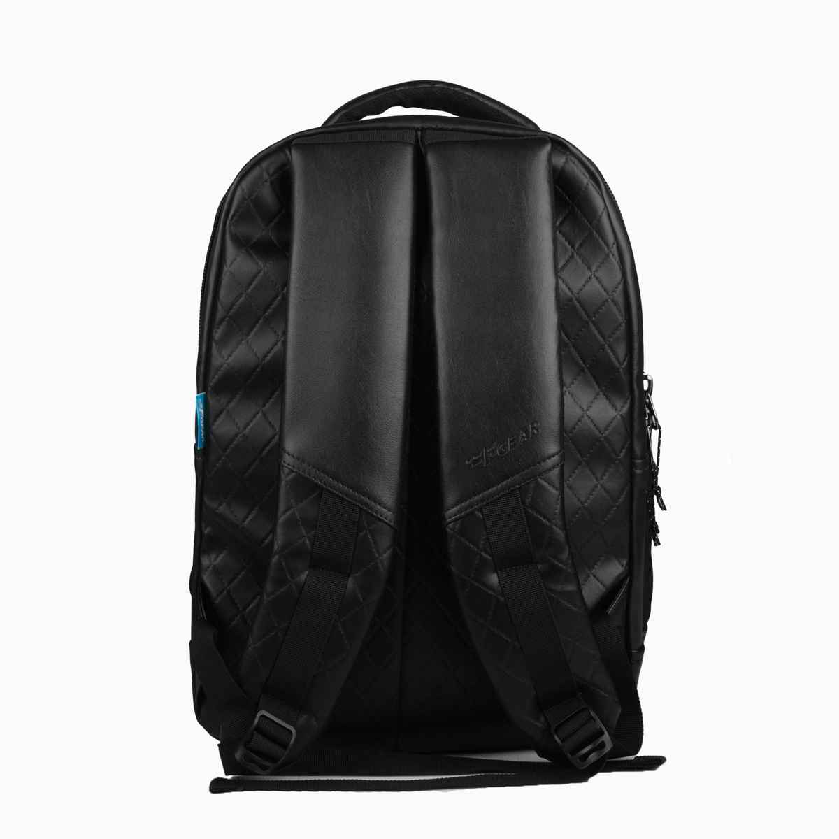 F Gear Unisex Solid Faux Leather 27 L Laptop Backpack | Black