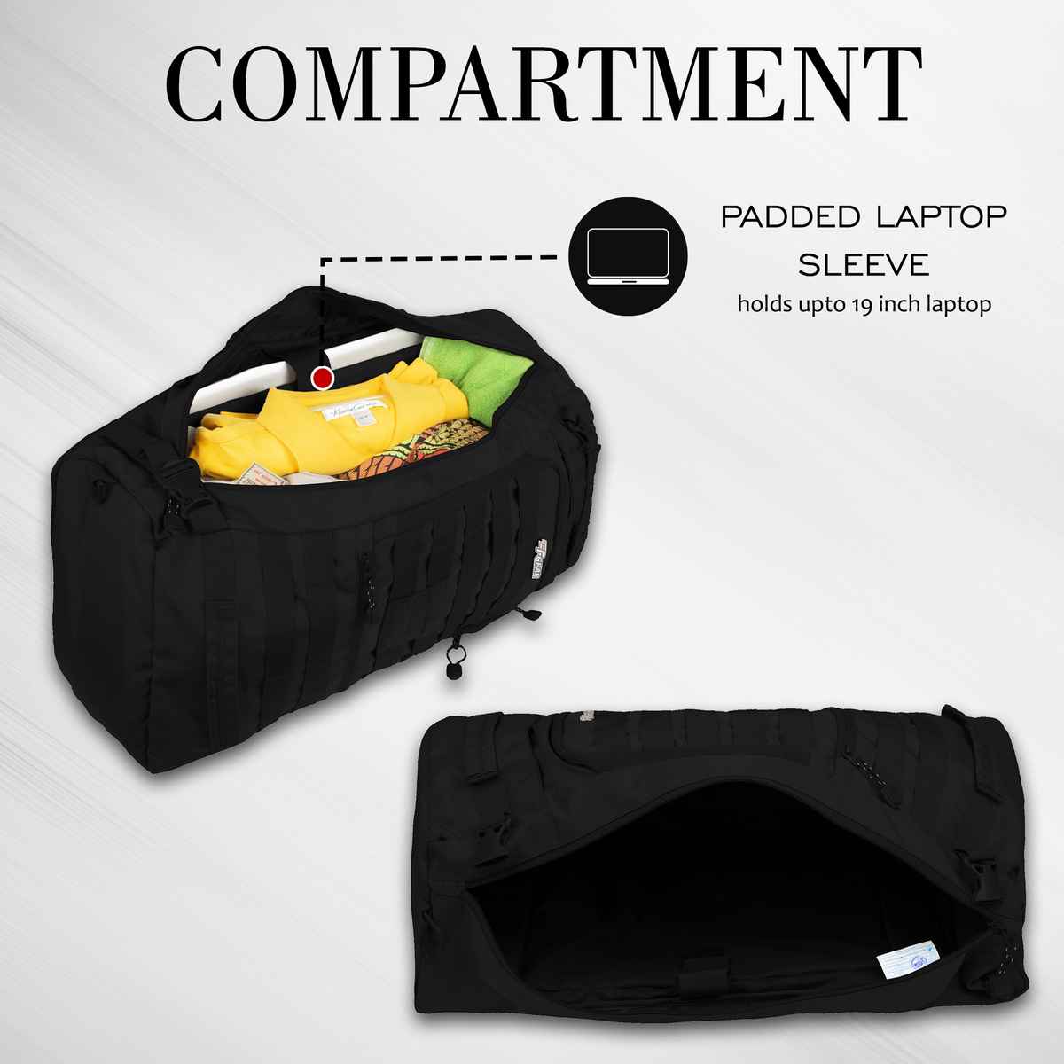 F Gear Unisex Nylon 36 L Shoulder Handle Rucksack | Black - L