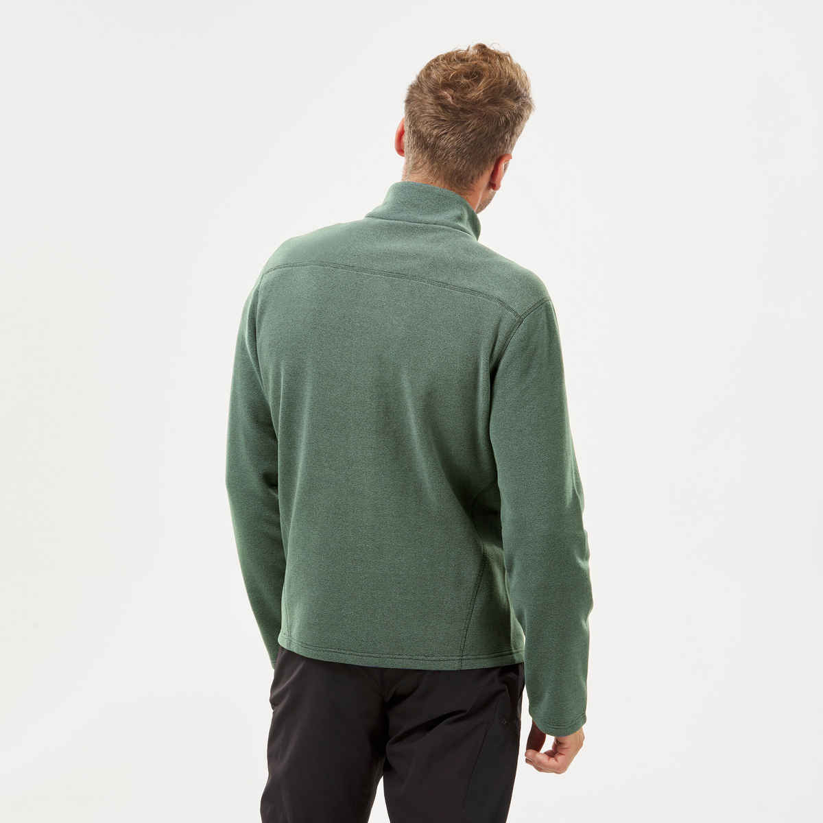 Quechua By Decathlon Men's Warm Winter Hiking Fleece | Green - M
