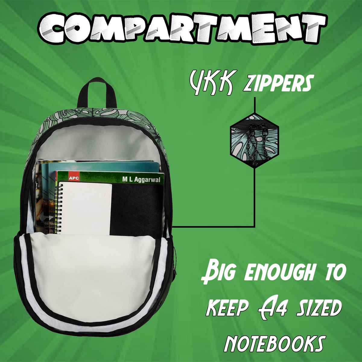 F Gear Unisex Polyester 15 L Backpack | Palm Green Black