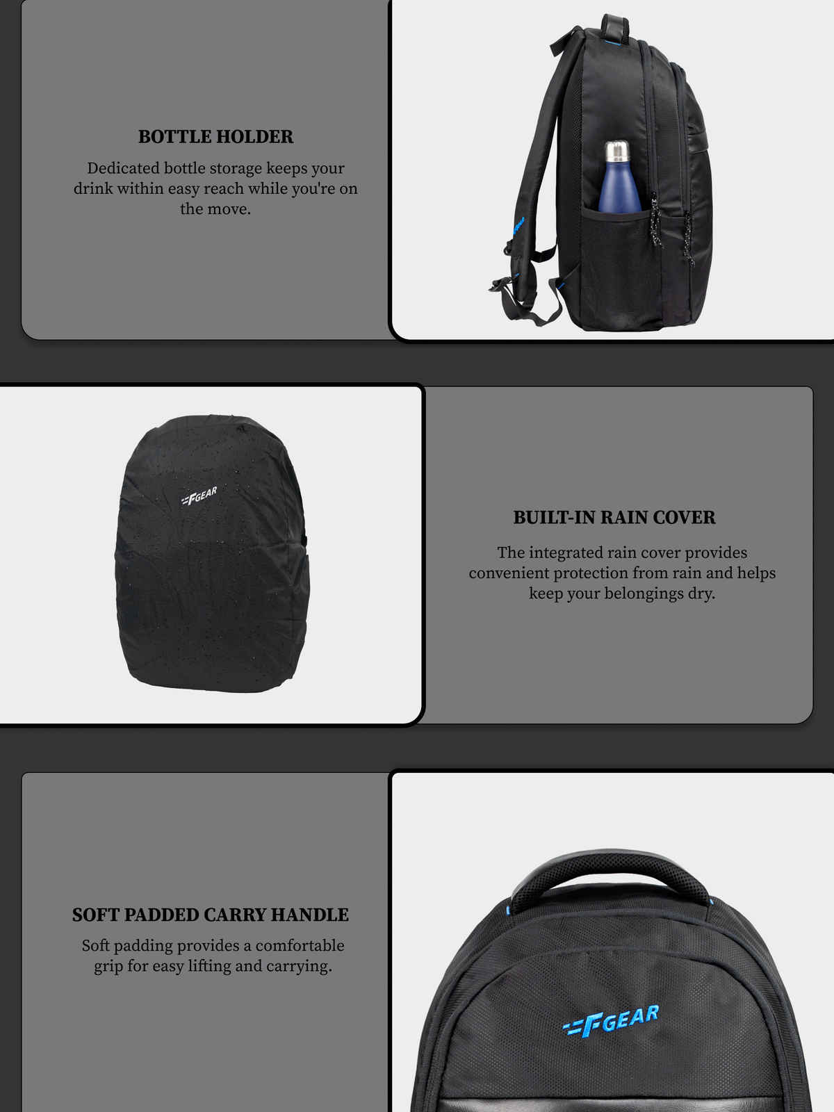F Gear Bluechip Black 38 L Laptop Backpack | Black