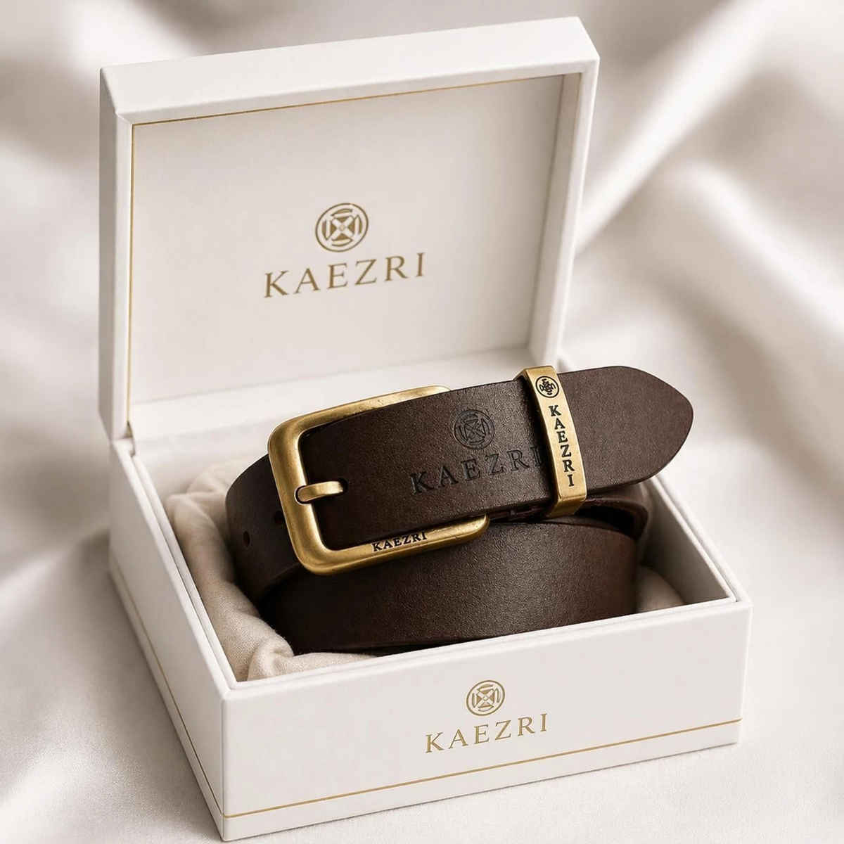 Kaezri Genuine Leather Brown Belt for Men | Mono - 32