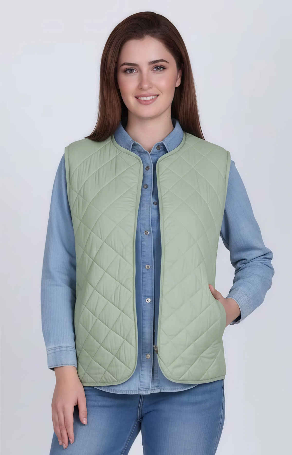 WESTCREW Women's Quilted Sleeveless Jacket | WC-0085mintgreen | Mint Green - M