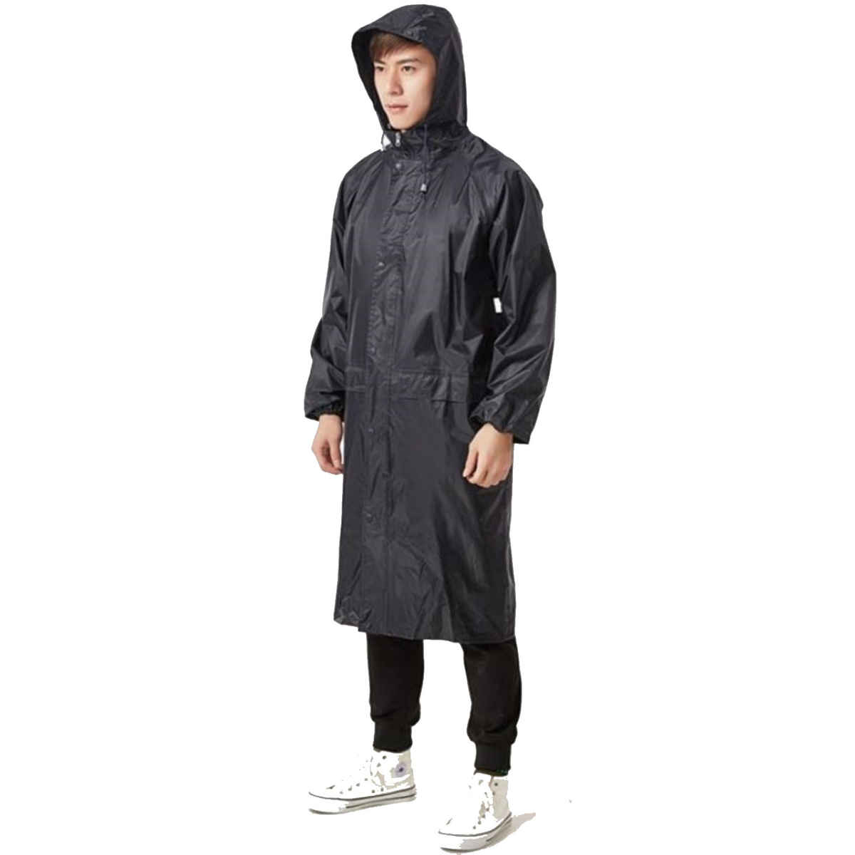 INFISPACE Adult Unisex Polyester Long RainCoat Poncho Barsaati with Adjustable Cap and Cover XXL
