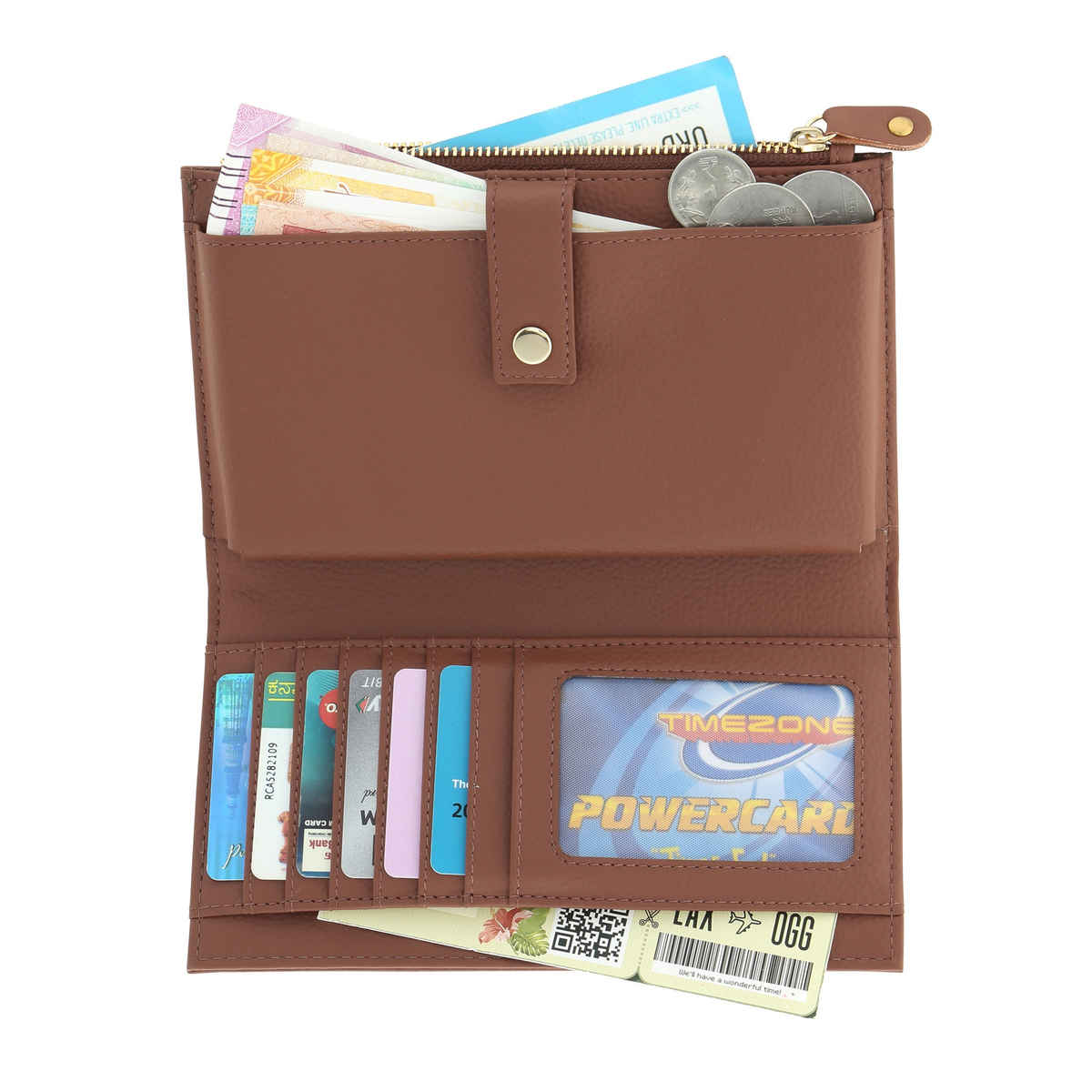 Fastrack Women's Solid Two Fold Wallet | Brown