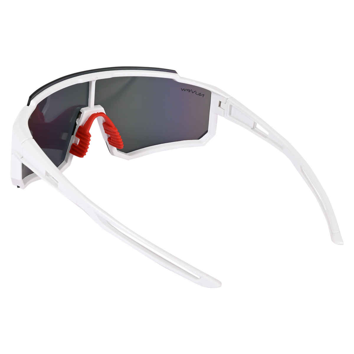 NuVew Unisex Sports Mirrored Sunglasses | White and Golden - Large