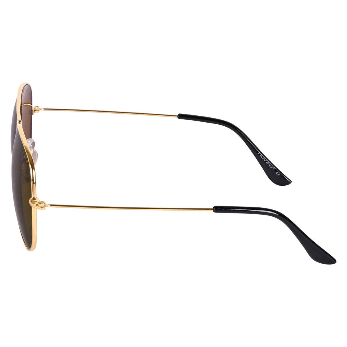 NuVew Unisex Aviator Sunglasses | Gold and Brown - Medium