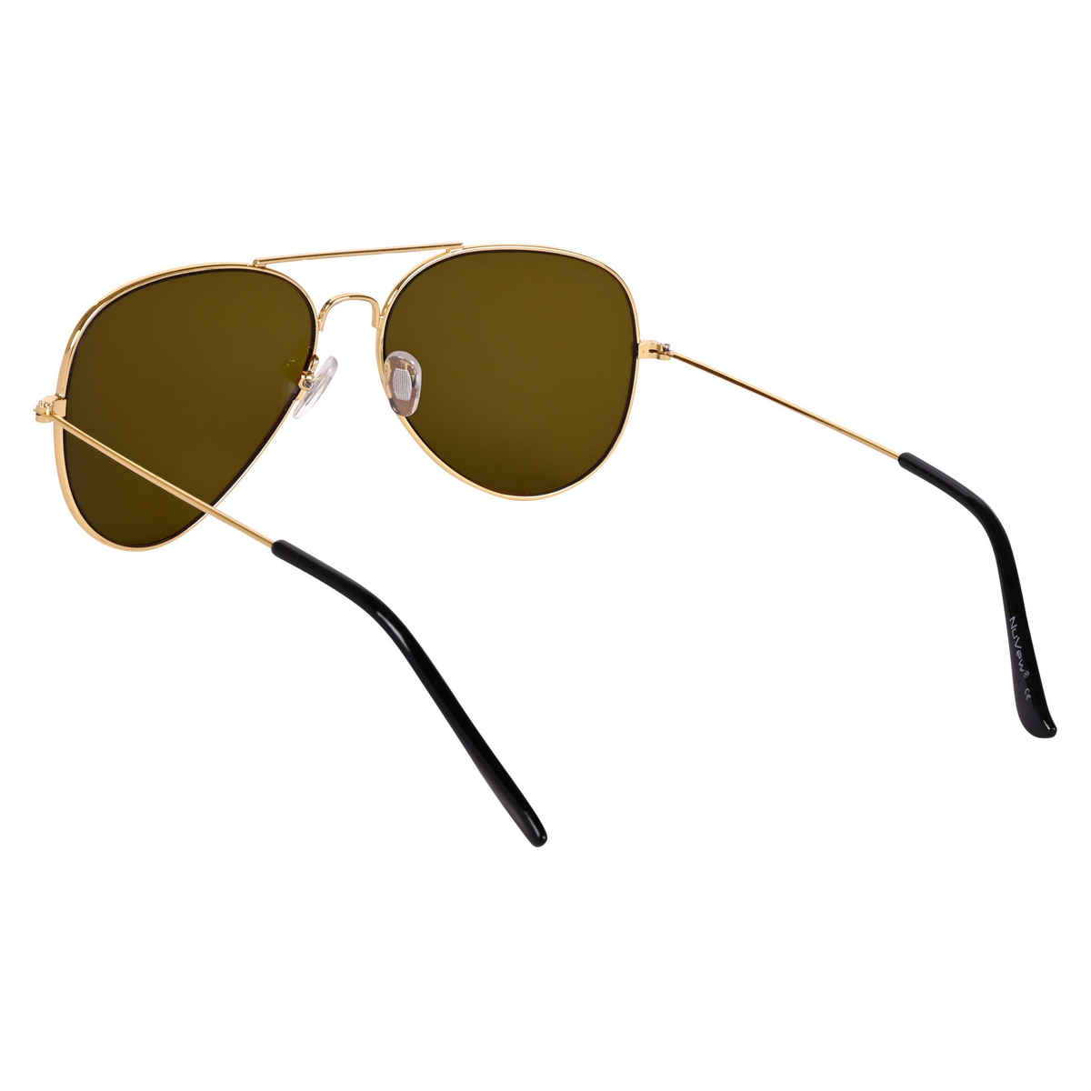 NuVew Unisex Aviator Sunglasses | Gold and Brown - Medium