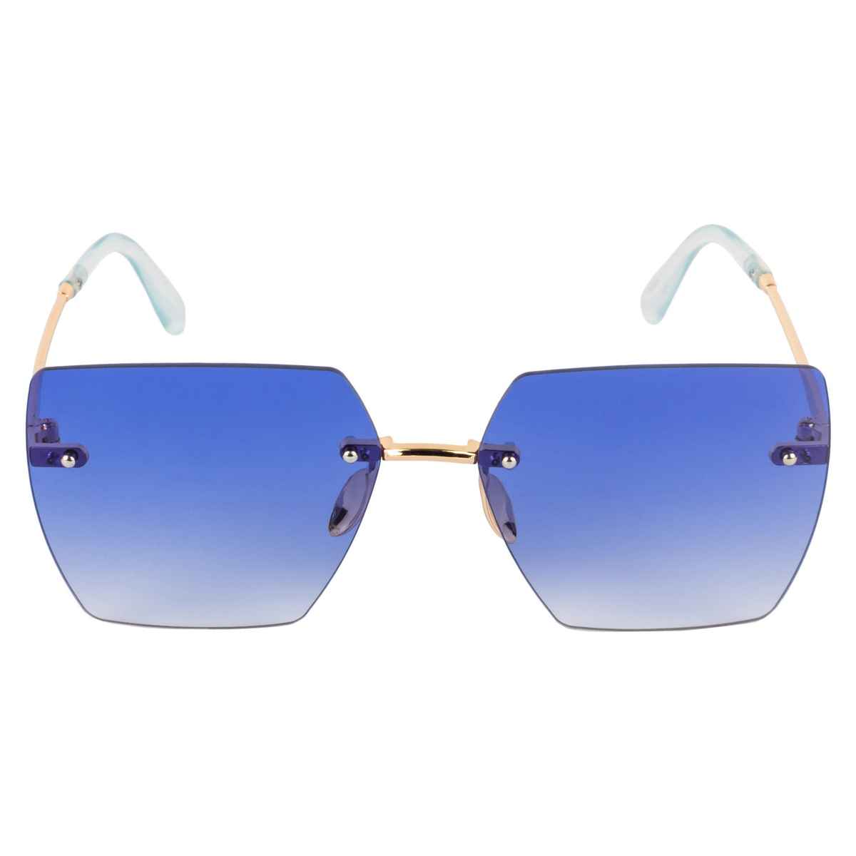 AISLIN Unisex Butterfly Gradient Sunglasses | Gold and Blue - Large
