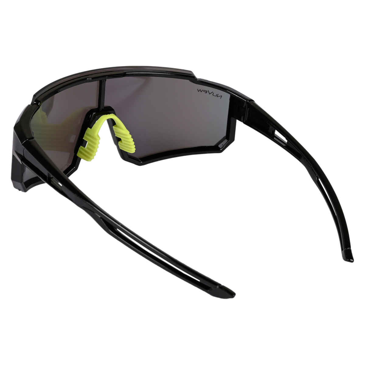 NuVew Unisex Sports Mirrored Sunglasses | Black and Blue - Large