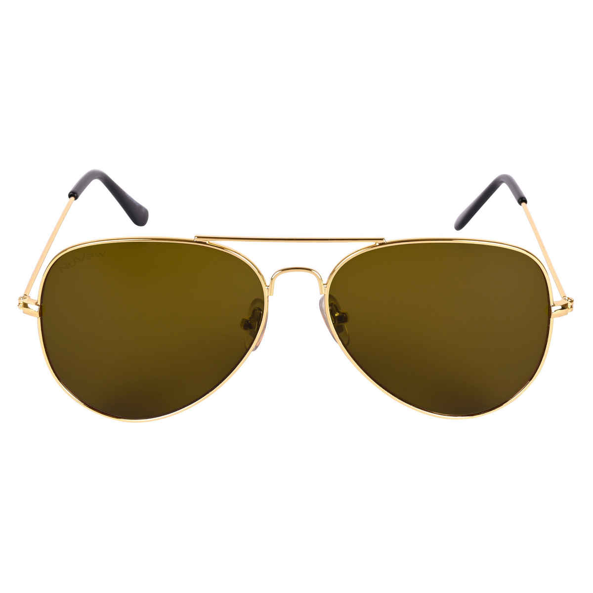 NuVew Unisex Aviator Sunglasses | Gold and Brown - Medium