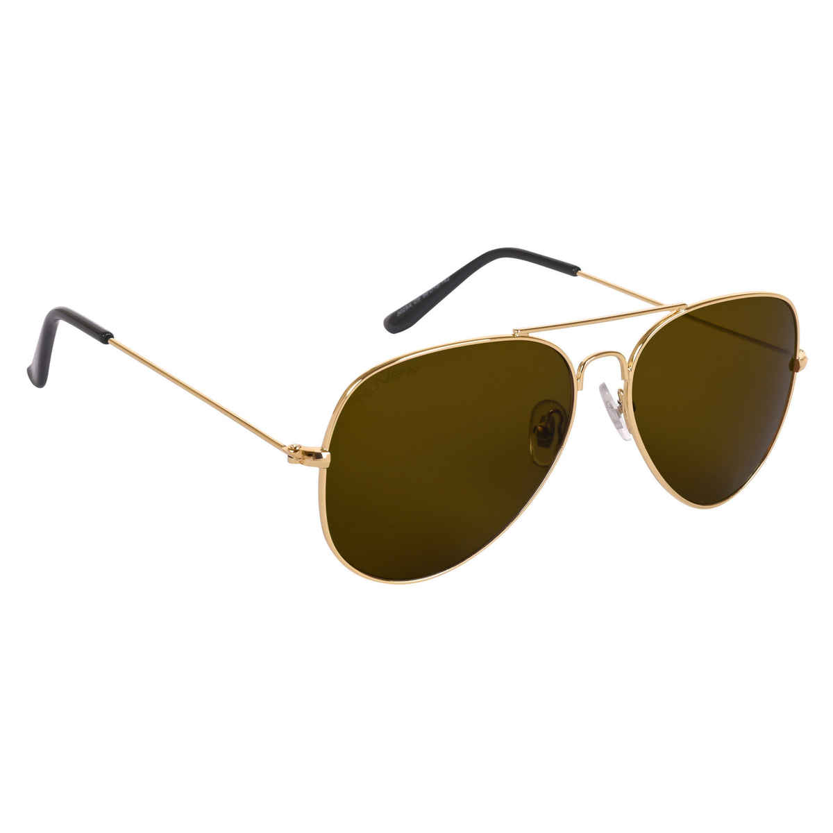 NuVew Unisex Aviator Sunglasses | Gold and Brown - Medium