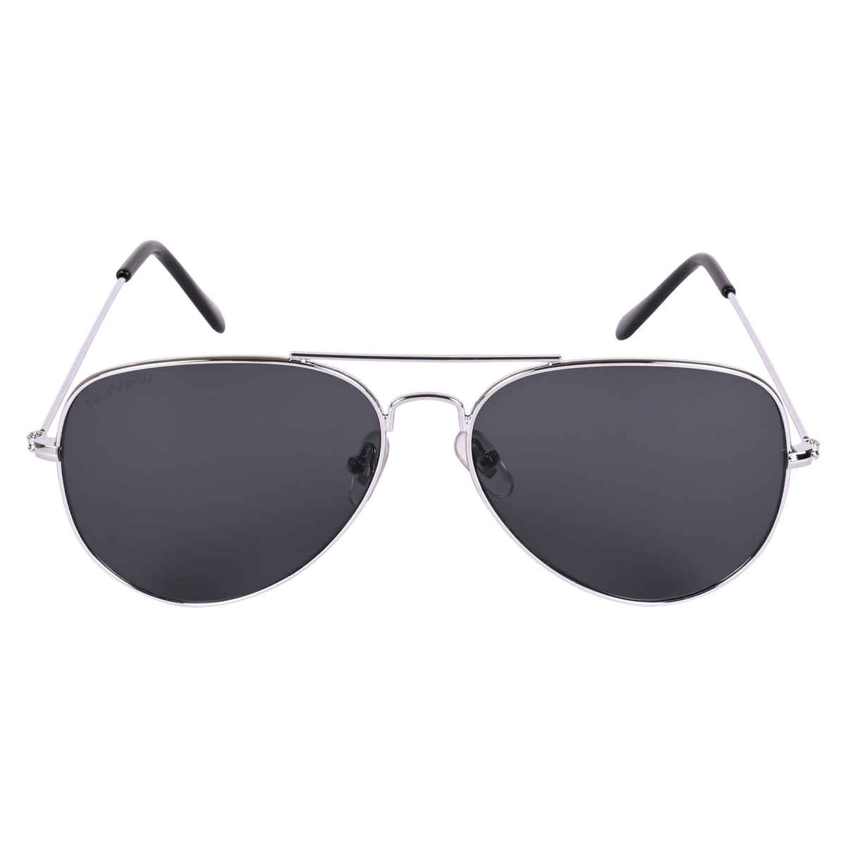 NuVew Unisex Aviator Sunglasses | Silver and Black - Medium