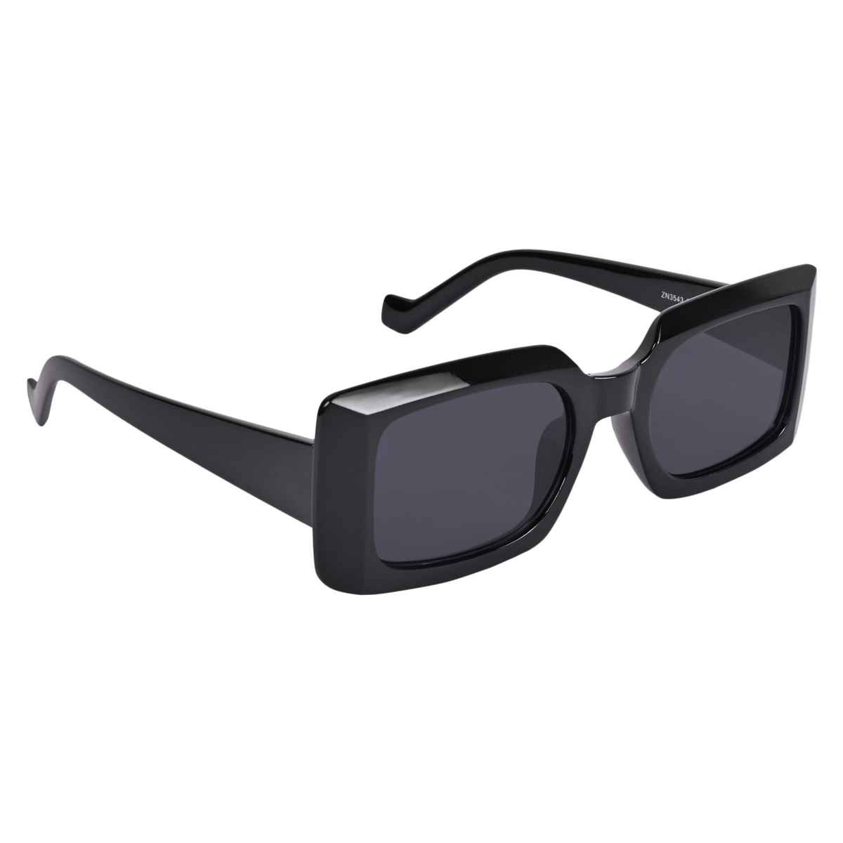 NuVew Unisex Rectangular Sunglasses | Black - Large