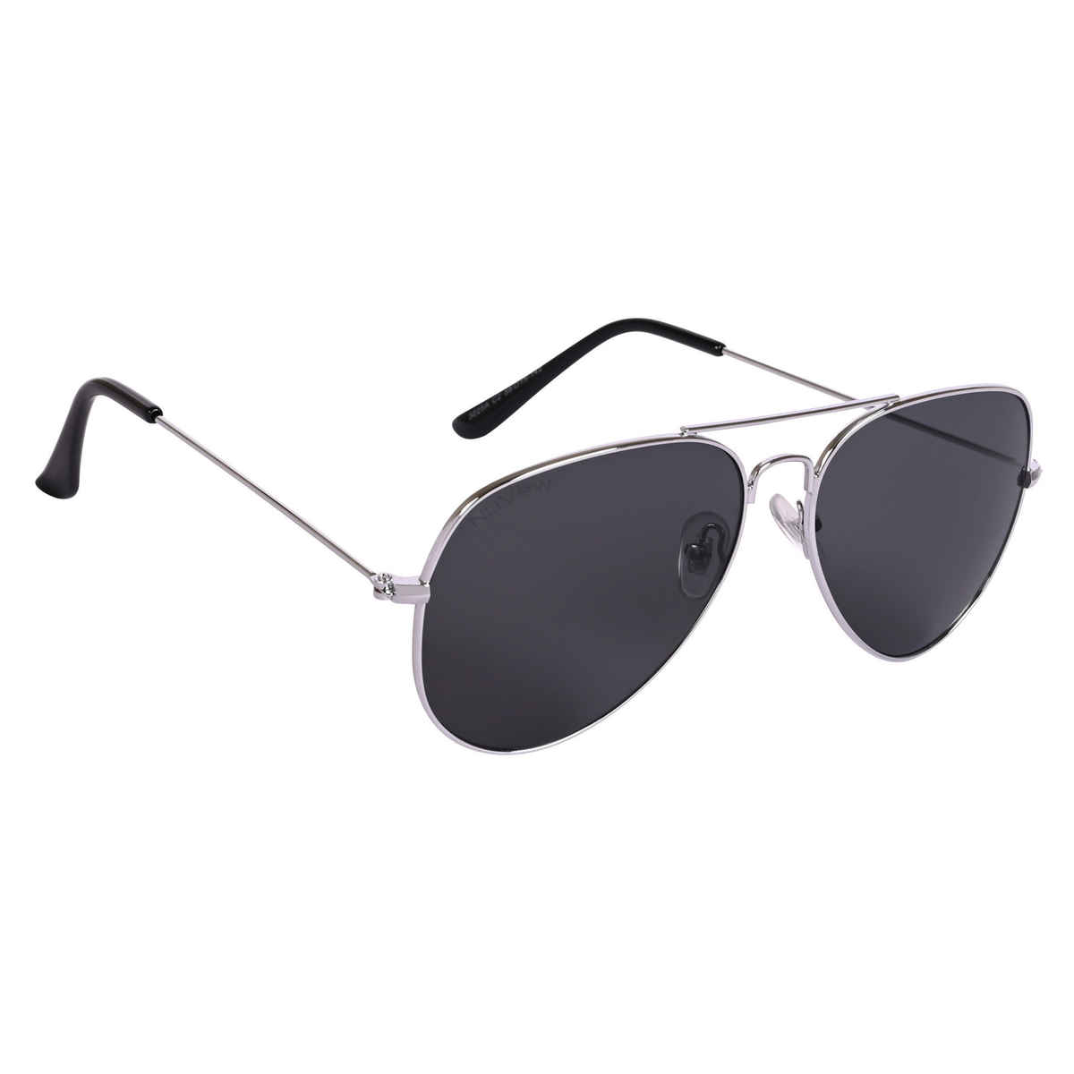 NuVew Unisex Aviator Sunglasses | Silver and Black - Medium